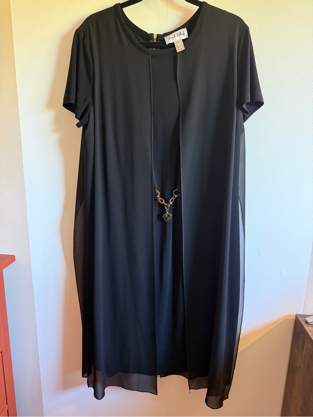 Joseph Ribkoff Black Chiffon Overlay Dress Size 16